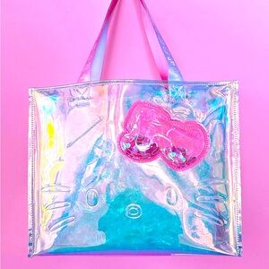 LIMITED EDITION Hello Kitty Cafe Exclusive 50th Anniversary Iridescent Tote Bag